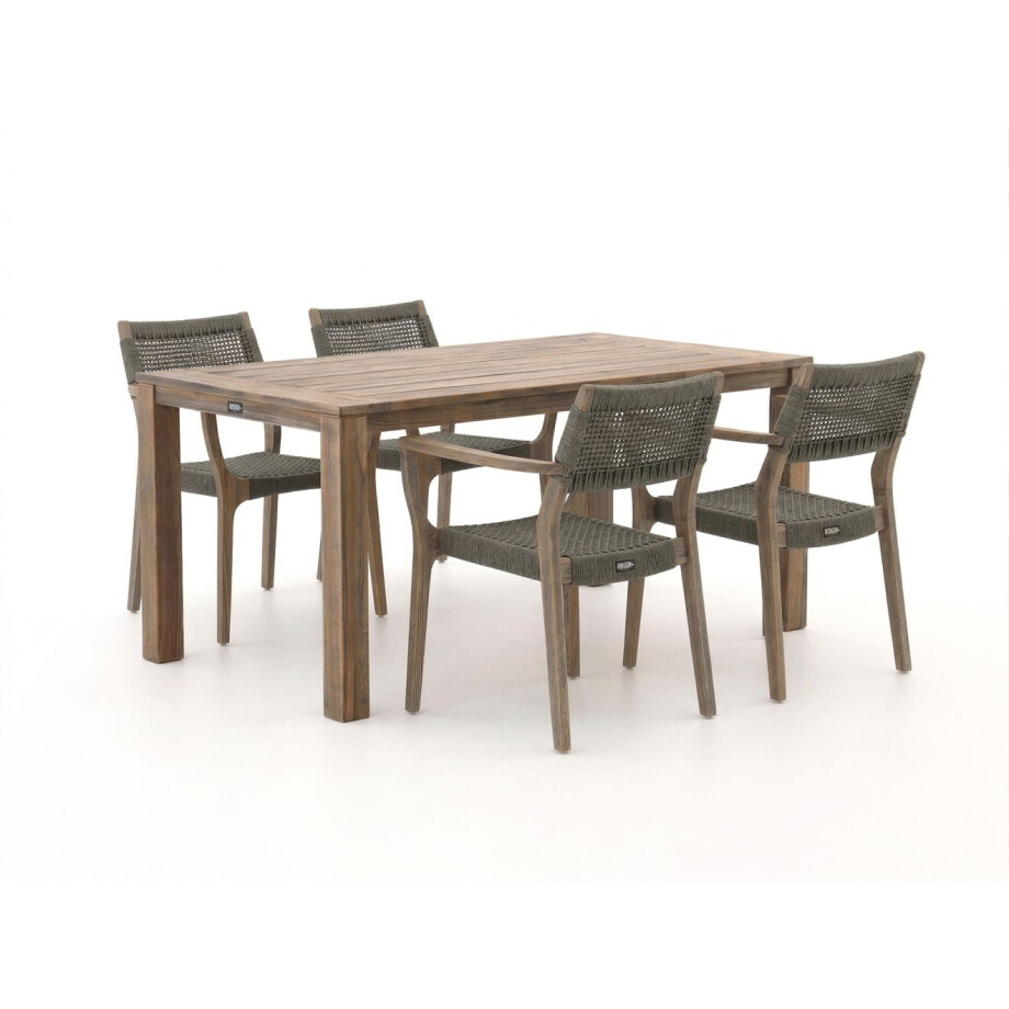 ROUGH-L Rope/ROUGH-S 160cm dining tuinset 5-delig stapelbaar - Laagste prijsgarantie! ROUGH-L Rope/ROUGH-S 160cm dining tuinset 5-delig stapelbaar - Laagste prijsgarantie! afbeelding 1