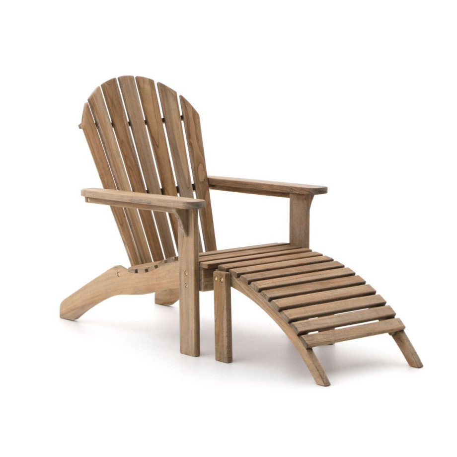 ROUGH-S Adirondack lounge tuinstoel met voetenbank - Laagste prijsgarantie! afbeelding 1