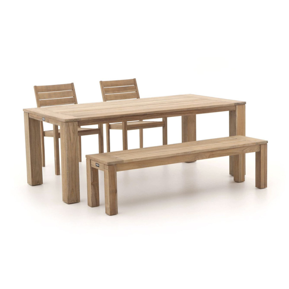 ROUGH-S/ROUGH-X 200cm dining tuinset 4-delig stapelbaar - Laagste prijsgarantie! afbeelding 1