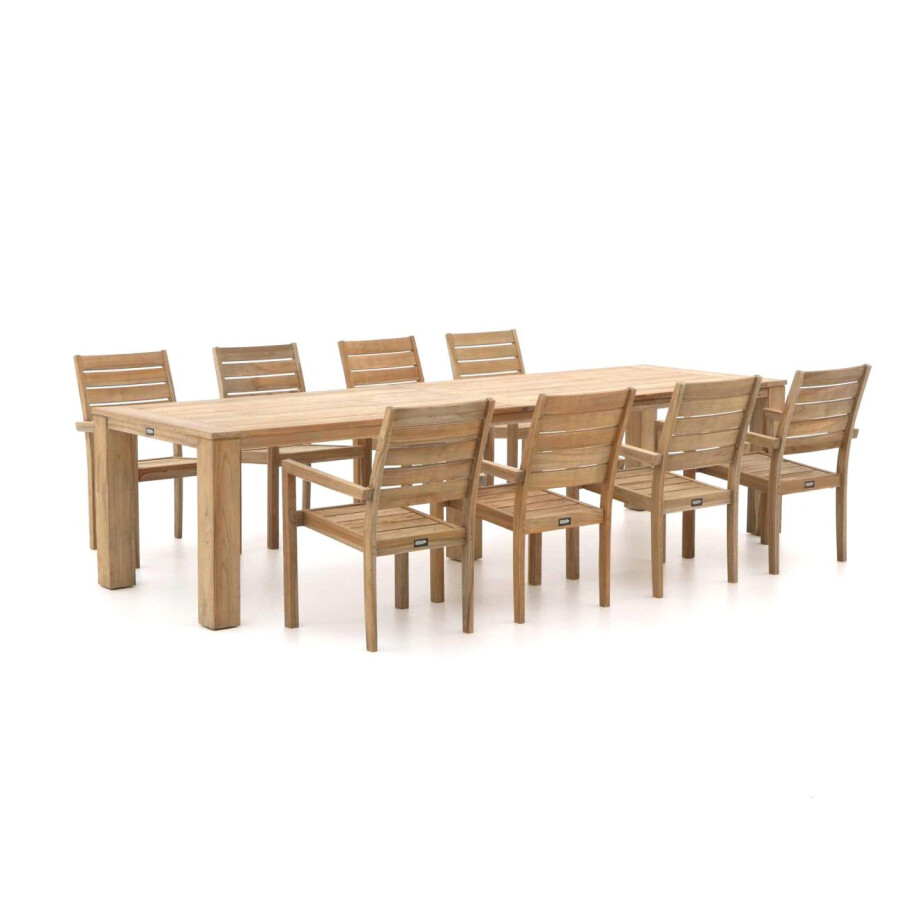ROUGH-S/ROUGH-X 320cm dining tuinset 9-delig stapelbaar - Laagste prijsgarantie! afbeelding 1