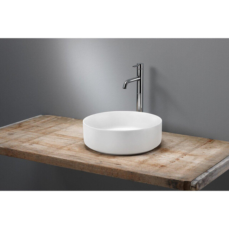 Royal Plaza Latona opzetwastafel rond 35,5x35,5x11,5cm zonder overloop mat wit 21480 afbeelding 1