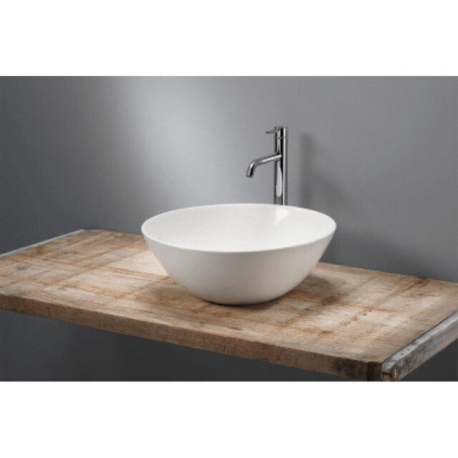 Royal Plaza Latona opzetwastafel rond 43x43x16cm met afdekkap wit 21640 afbeelding 1