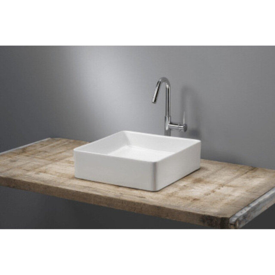 Royal Plaza Latona opzetwastafel vierkant 36x36x11cm zonder overloop wit 21510 afbeelding 1