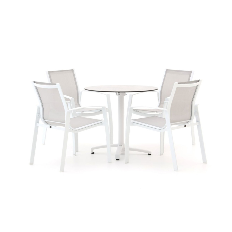 R&S Design Altea/Canzo ø 80cm dining tuinset 5-delig stapelbaar - Laagste prijsgarantie! afbeelding 1