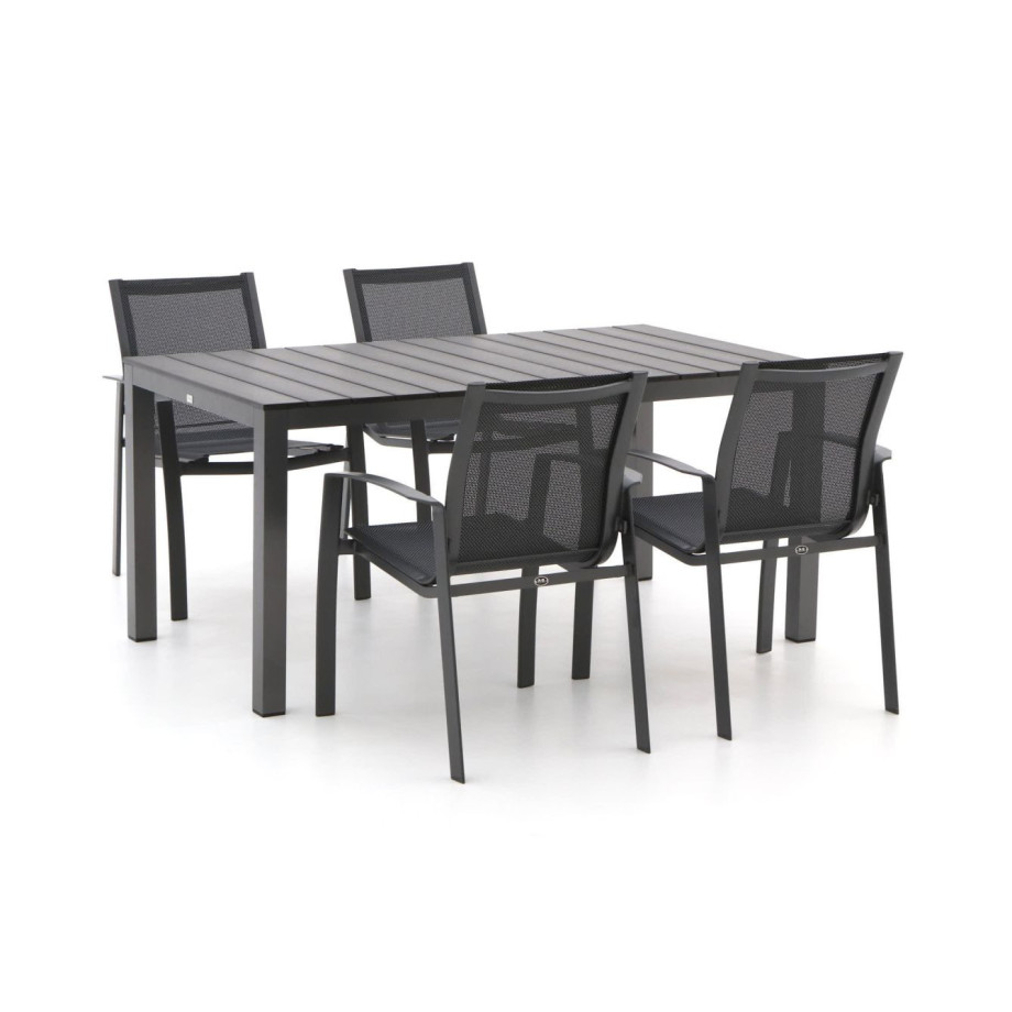 R&S Design Altea/Fidenza 160cm dining tuinset 5-delig stapelbaar - Laagste prijsgarantie! afbeelding 1