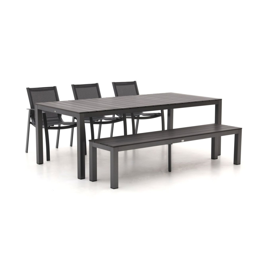 R&S Design Altea/Fidenza 220cm dining tuinset met bank 5-delig stapelbaar - Laagste prijsgarantie! afbeelding 1