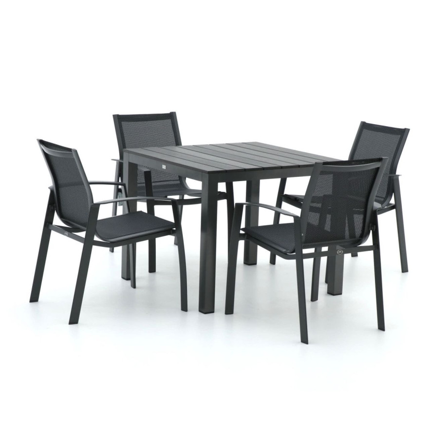R&S Design Altea/Fidenza 90cm dining tuinset 5-delig stapelbaar - Laagste prijsgarantie! afbeelding 1
