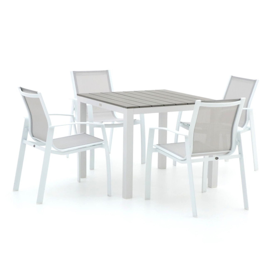 R&S Design Altea/Fidenza 90cm dining tuinset 5-delig stapelbaar - Laagste prijsgarantie! afbeelding 1