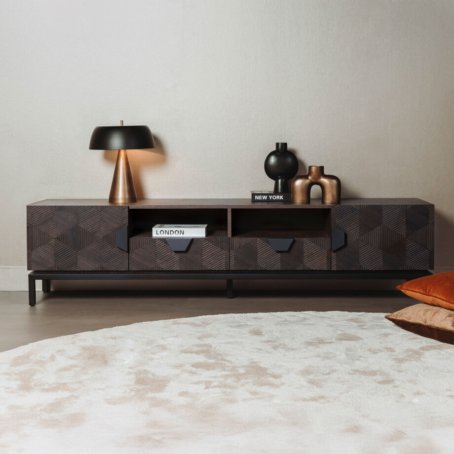 Tower Living TV-meubel 'San Marino' Eiken, 200cm Tower Living TV-meubel 'San Marino' Eiken, 200cm afbeelding