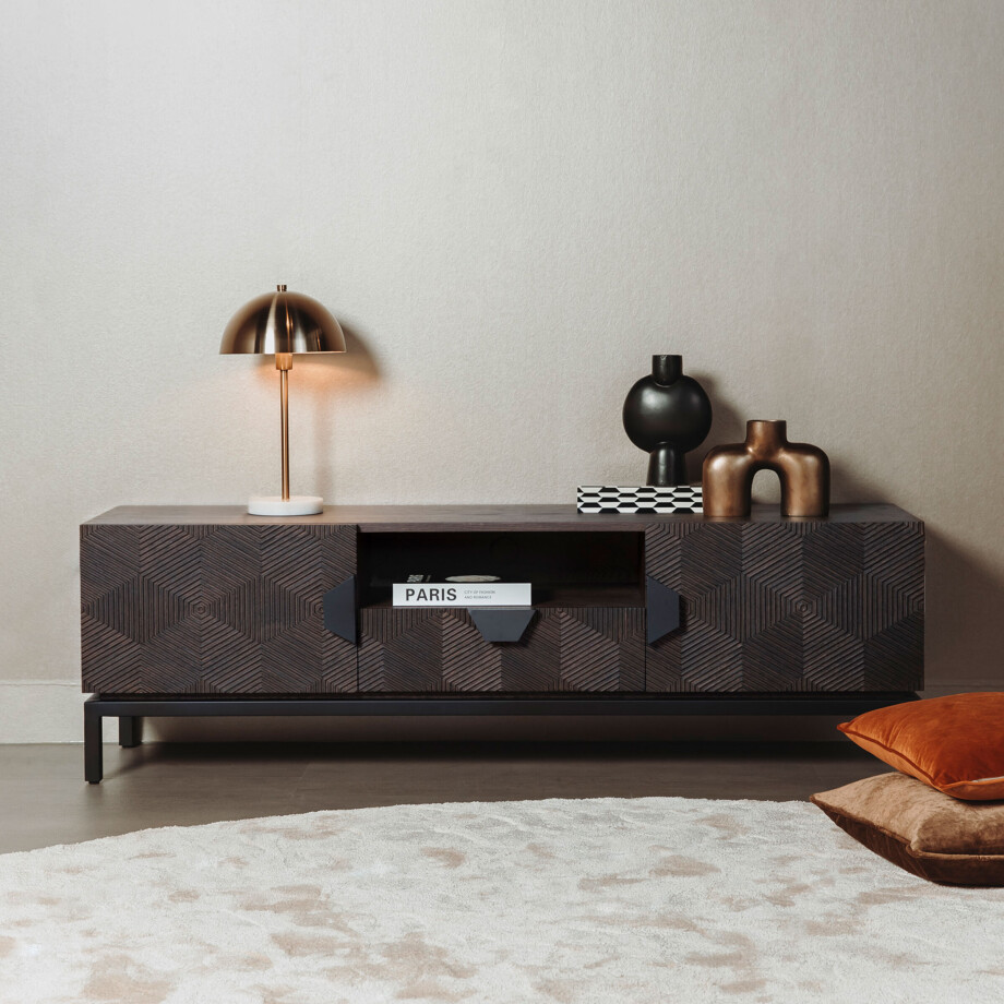 Tower Living TV-meubel 'San Marino' Eiken, 160cm Tower Living TV-meubel 'San Marino' Eiken, 160cm afbeelding