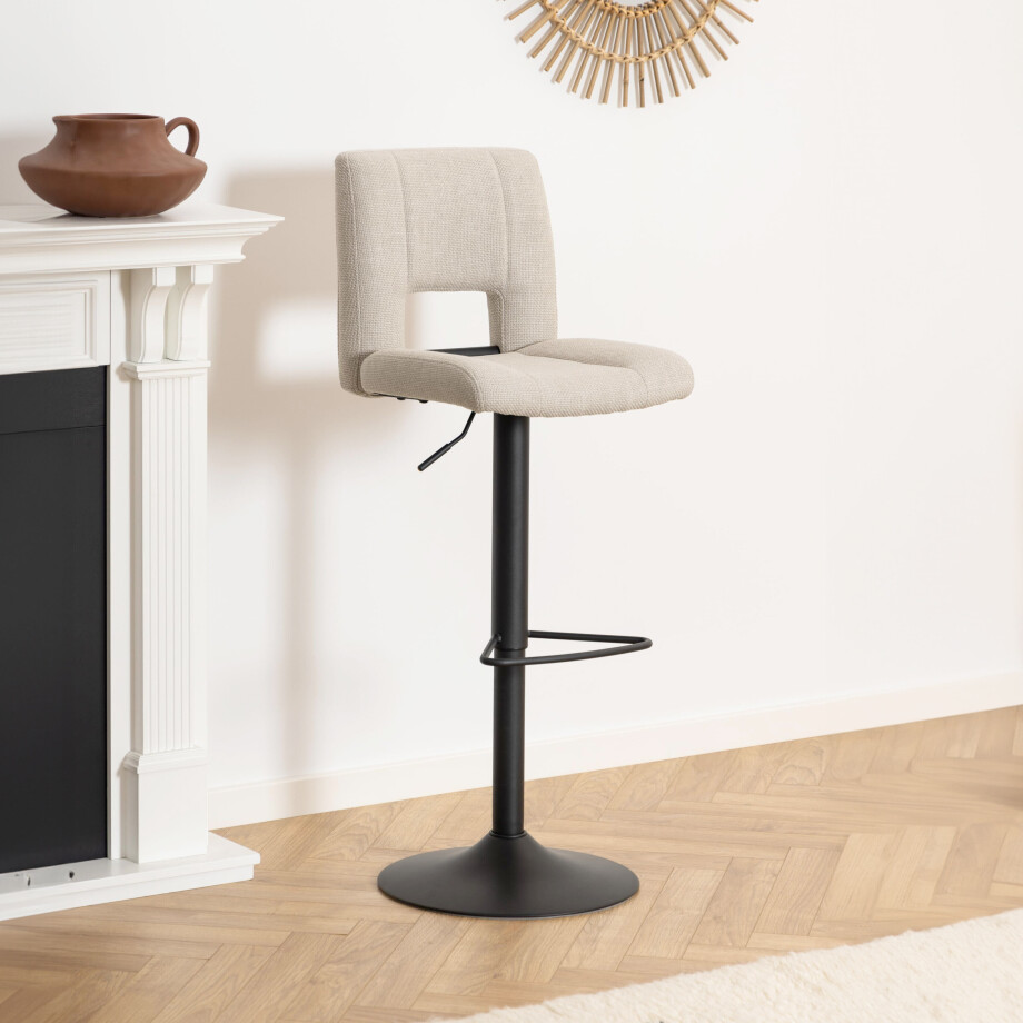 Bendt Verstelbare Barkruk 'Rut' kleur Beige (zithoogte 62-83cm) afbeelding 1