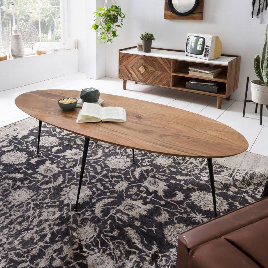 Artistiq Ovale Salontafel 'Debrah' Acaciahout, 150 x 60cm afbeelding 