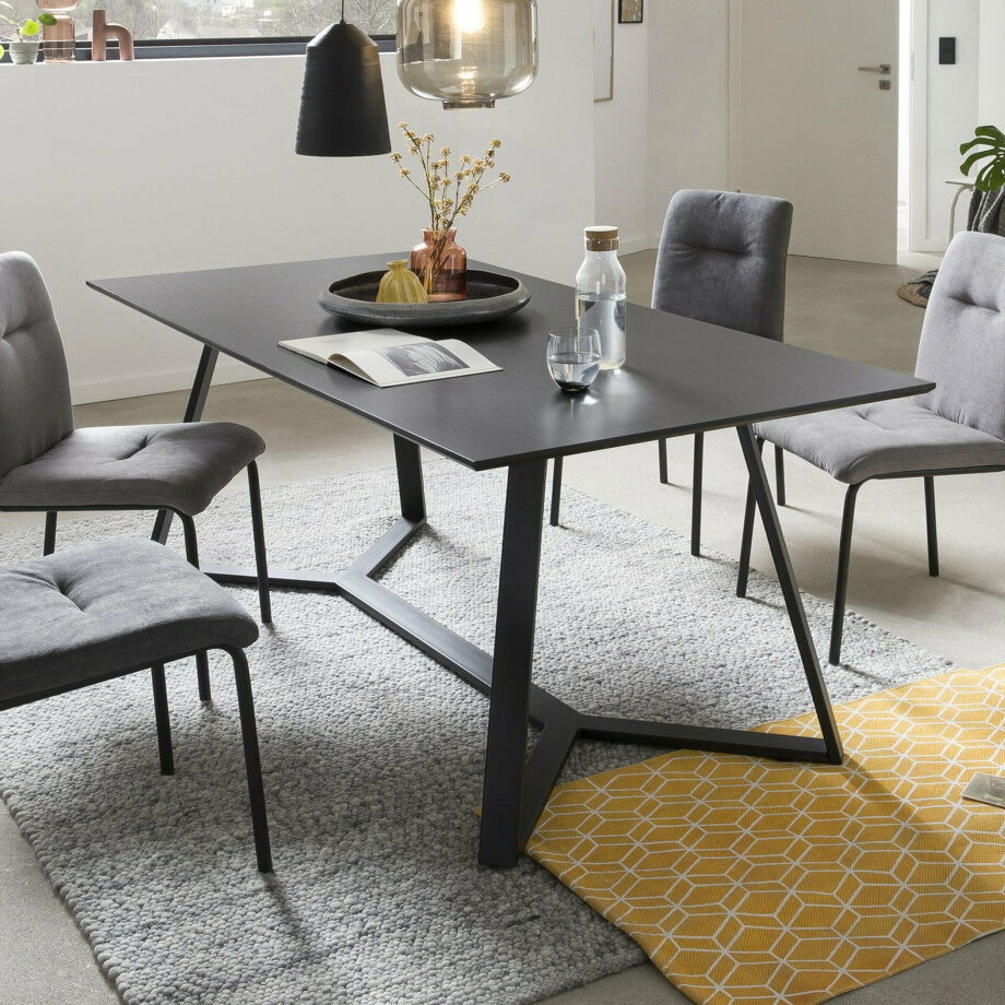 Artistiq Eettafel 'Matias' 180 x 90cm, kleur Zwart afbeelding 