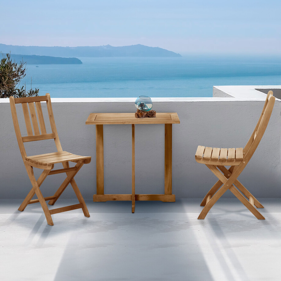 Artistiq Bistroset / Balkonset 'Aziel' Acacia, inklapbaar Artistiq Bistroset / Balkonset 'Aziel' Acacia, inklapbaar afbeelding