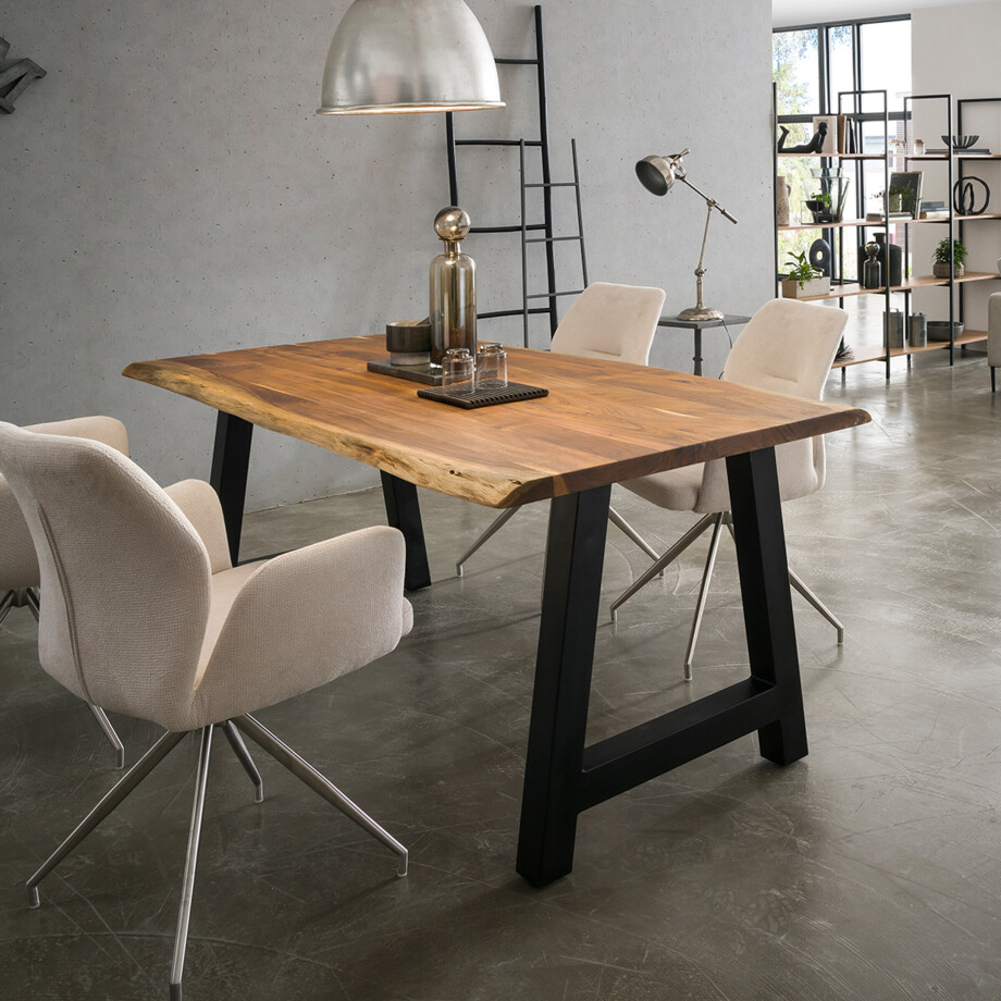 Artistiq Living Eettafel 'Karri' Met A-poot, Acaciahout, 240 x 110cm Artistiq Living Eettafel 'Karri' Met A-poot, Acaciahout, 240 x 110cm afbeelding