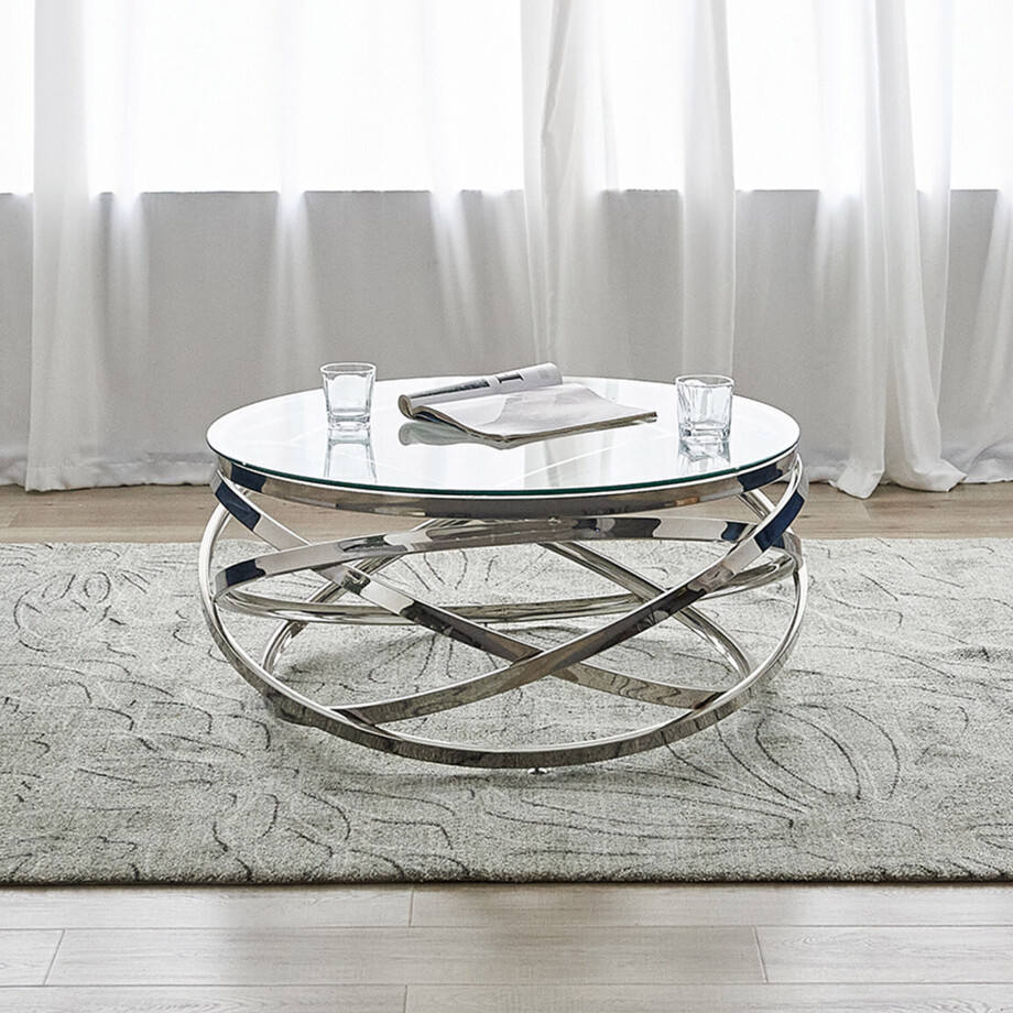 Artistiq Living Salontafel 'Mischa' 80cm, kleur zilver Artistiq Living Salontafel 'Mischa' 80cm, kleur zilver afbeelding 1