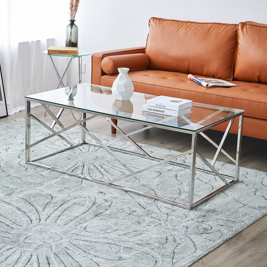 Artistiq Living Salontafel 'Mischa' 120 x 60cm, kleur zilver Artistiq Living Salontafel 'Mischa' 120 x 60cm, kleur zilver afbeelding