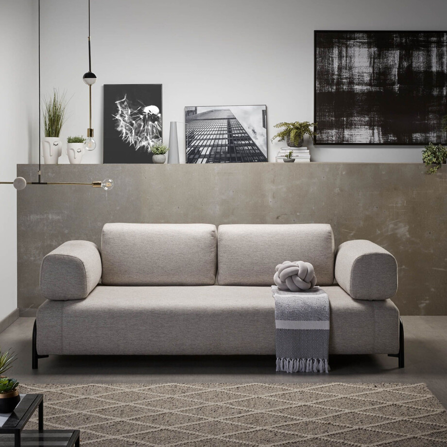 Kave Home 3-zits Bank 'Compo' Met Blad, kleur Beige Kave Home 3-zits Bank 'Compo' Met Blad, kleur Beige afbeelding 1