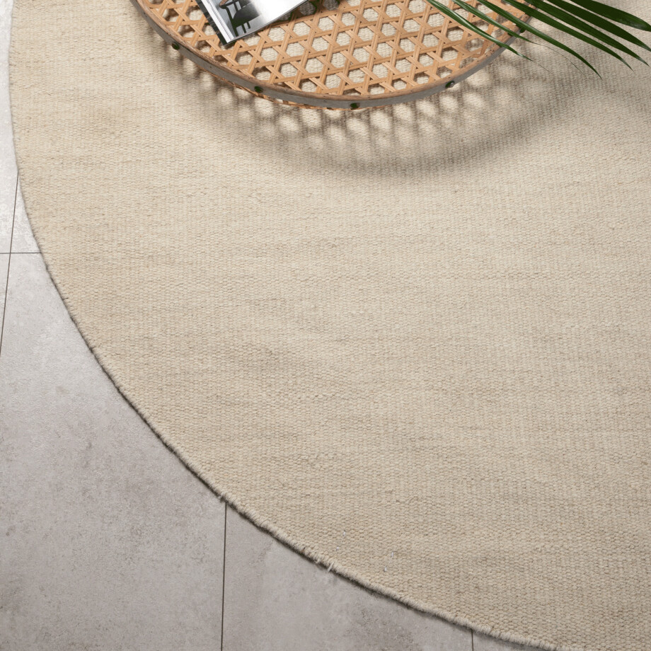 Nohr Rond Vloerkleed 'Keefe' 200cm, kleur Beige Nohr Rond Vloerkleed 'Keefe' 200cm, kleur Beige afbeelding 1