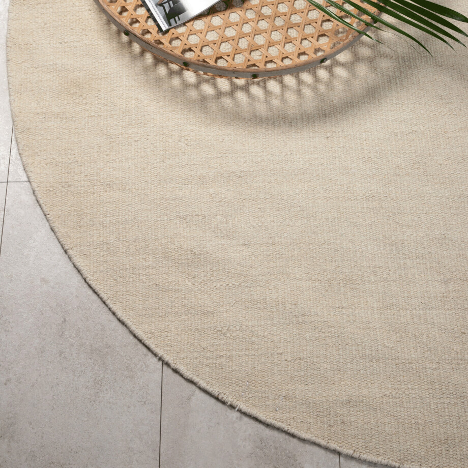 Nohr Rond Vloerkleed 'Keefe' 200cm, kleur Beige afbeelding 1