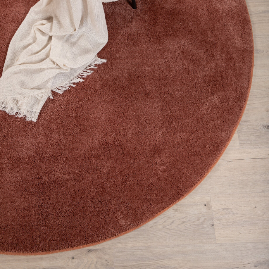 Nohr Rond Vloerkleed 'Les' 200cm, kleur Roze afbeelding 1