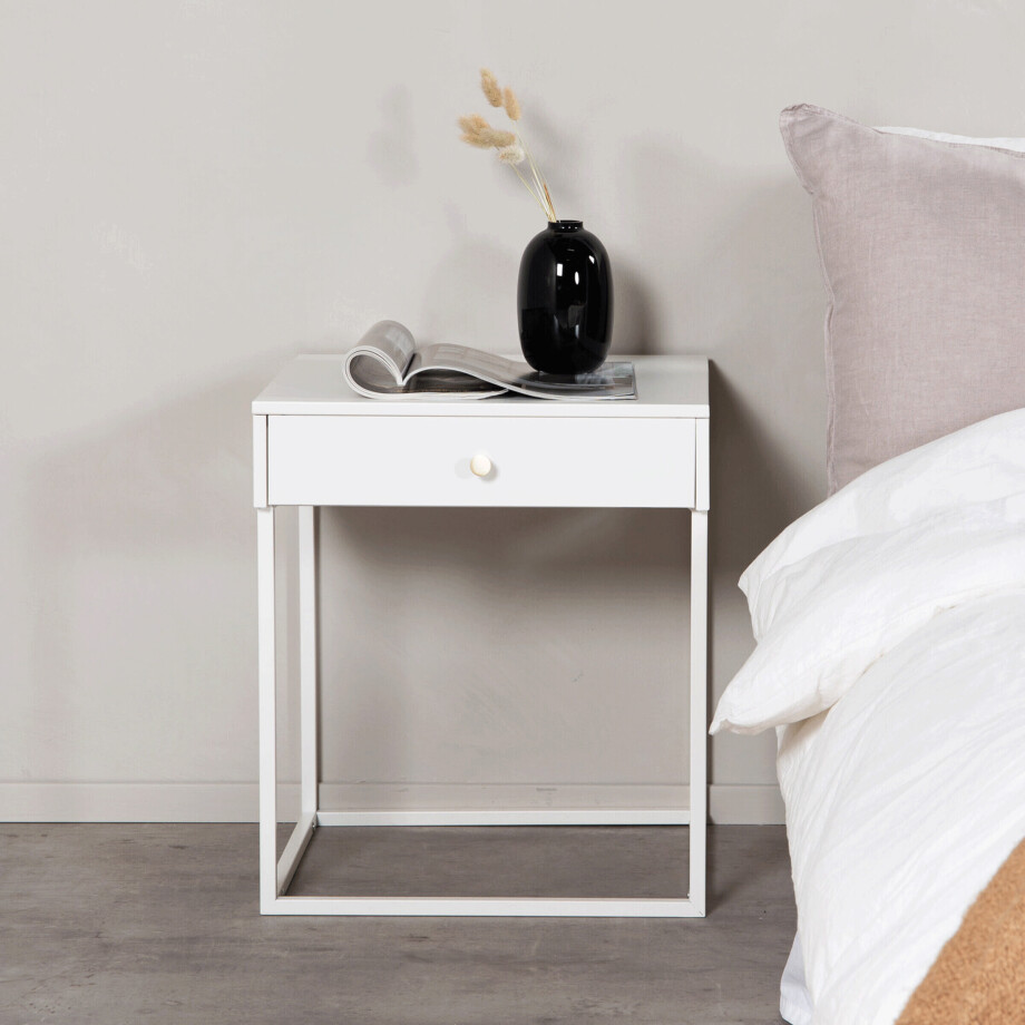 Nohr Nachtkastje 'Shaune' Met 1 lade, kleur Wit afbeelding 1