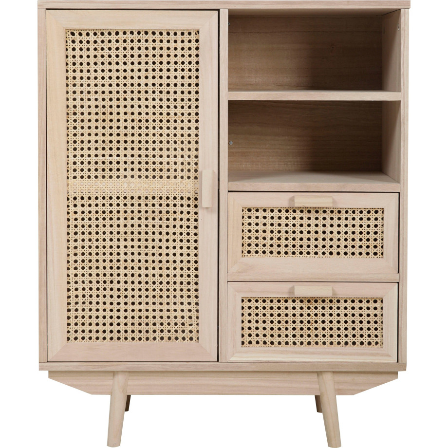 SalesFever Dressoir Kast, deur en ladefronten van rietweefsel, Weens weefsel afbeelding 1