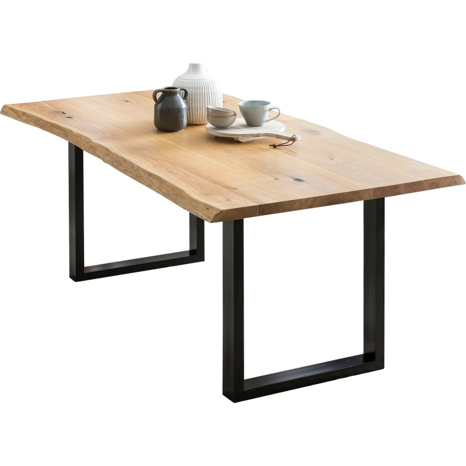 SalesFever Eettafel 40 mm tafelblad van eiken met uv-lak gelakt afbeelding 1