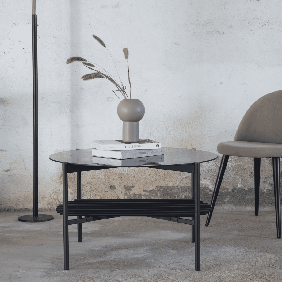 Nohr Ronde Salontafel 'Jamol' Smoked glas, 80cm Nohr Ronde Salontafel 'Jamol' Smoked glas, 80cm afbeelding 1