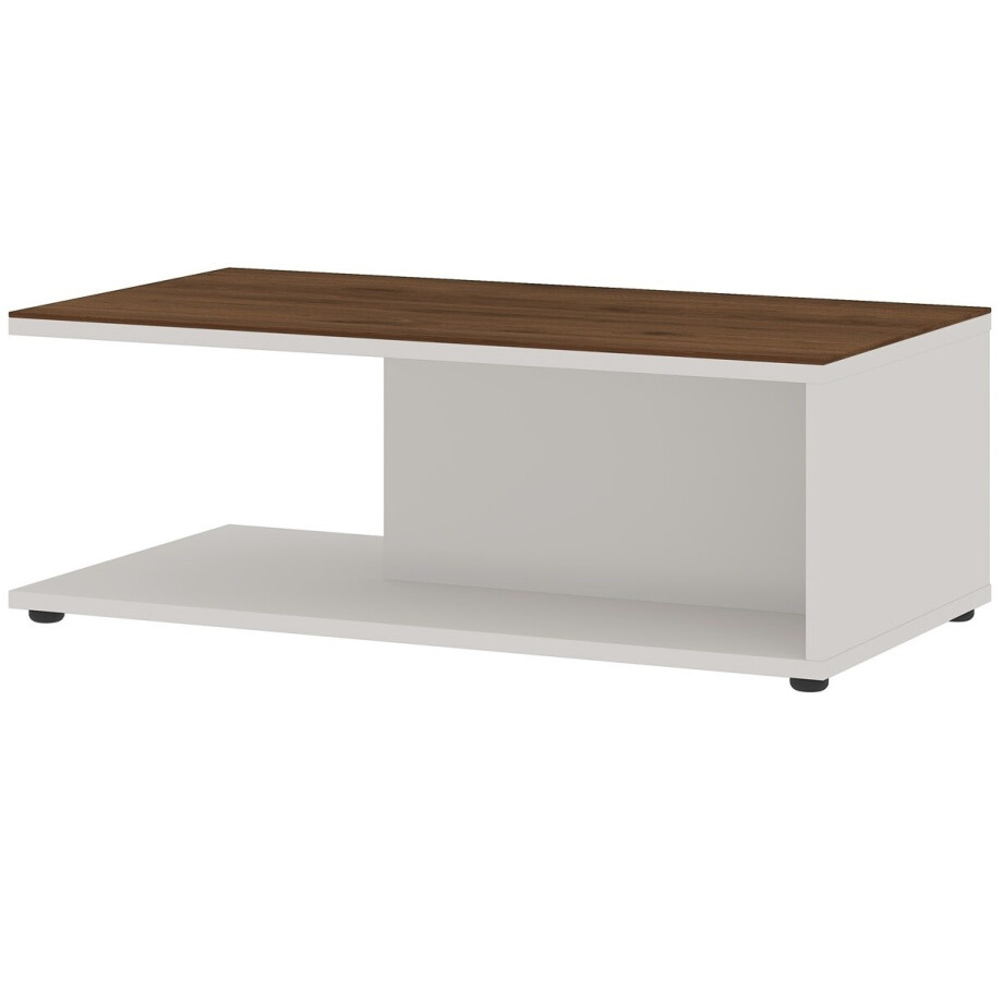 Salontafel California 109 cm breed in cashmere met walnoot Salontafel California 109 cm breed in cashmere met walnoot afbeelding 1