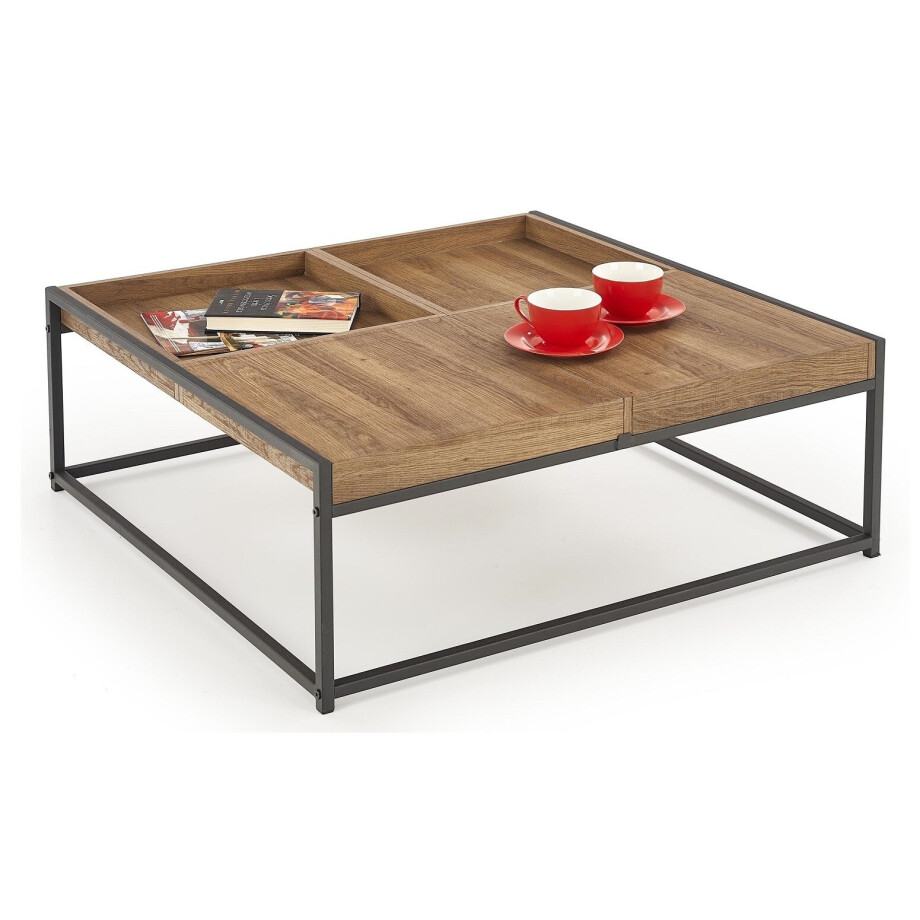 Salontafel Fregata 84 cm breed in goud walnoot afbeelding 1