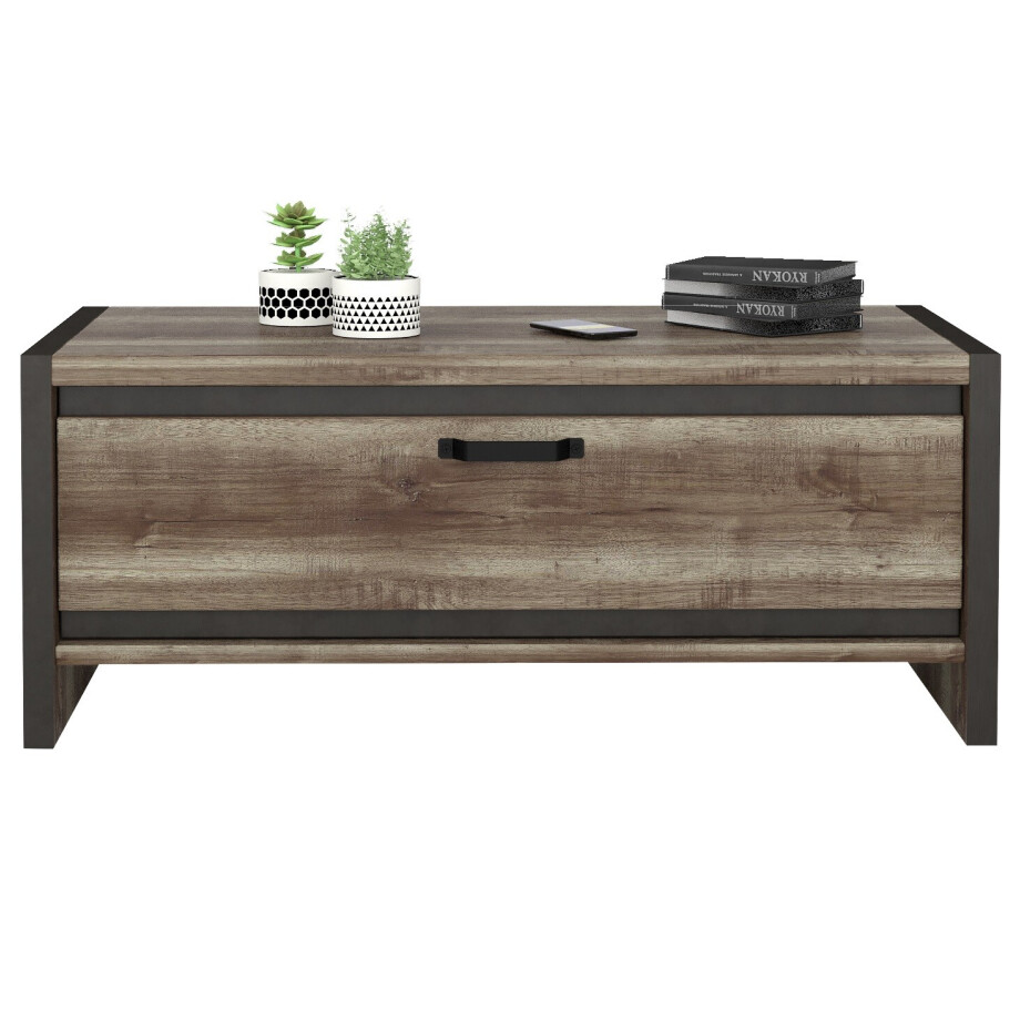 Salontafel Malt 120x60 cm oud eiken met antraciet Salontafel Malt 120x60 cm oud eiken met antraciet afbeelding 1