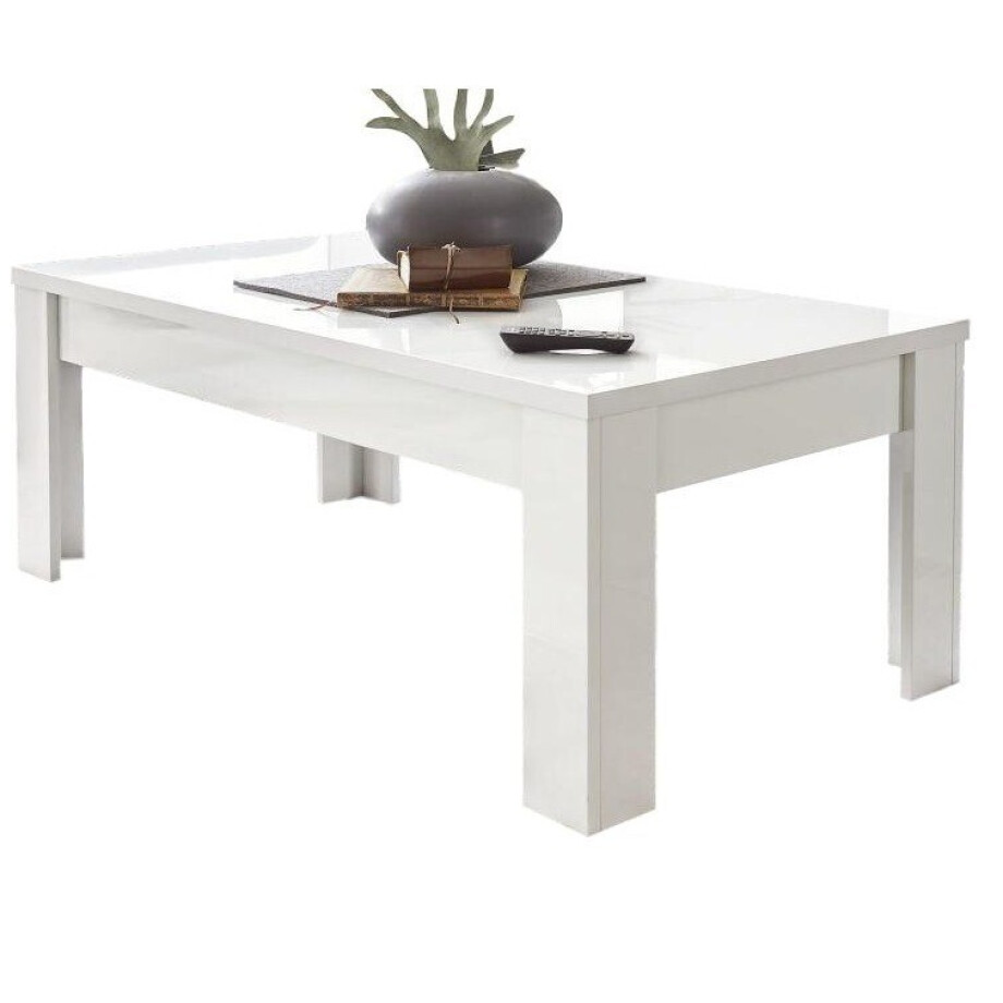 Salontafel Basic 122 cm breed hoogglans wit Salontafel Basic 122 cm breed hoogglans wit afbeelding 1