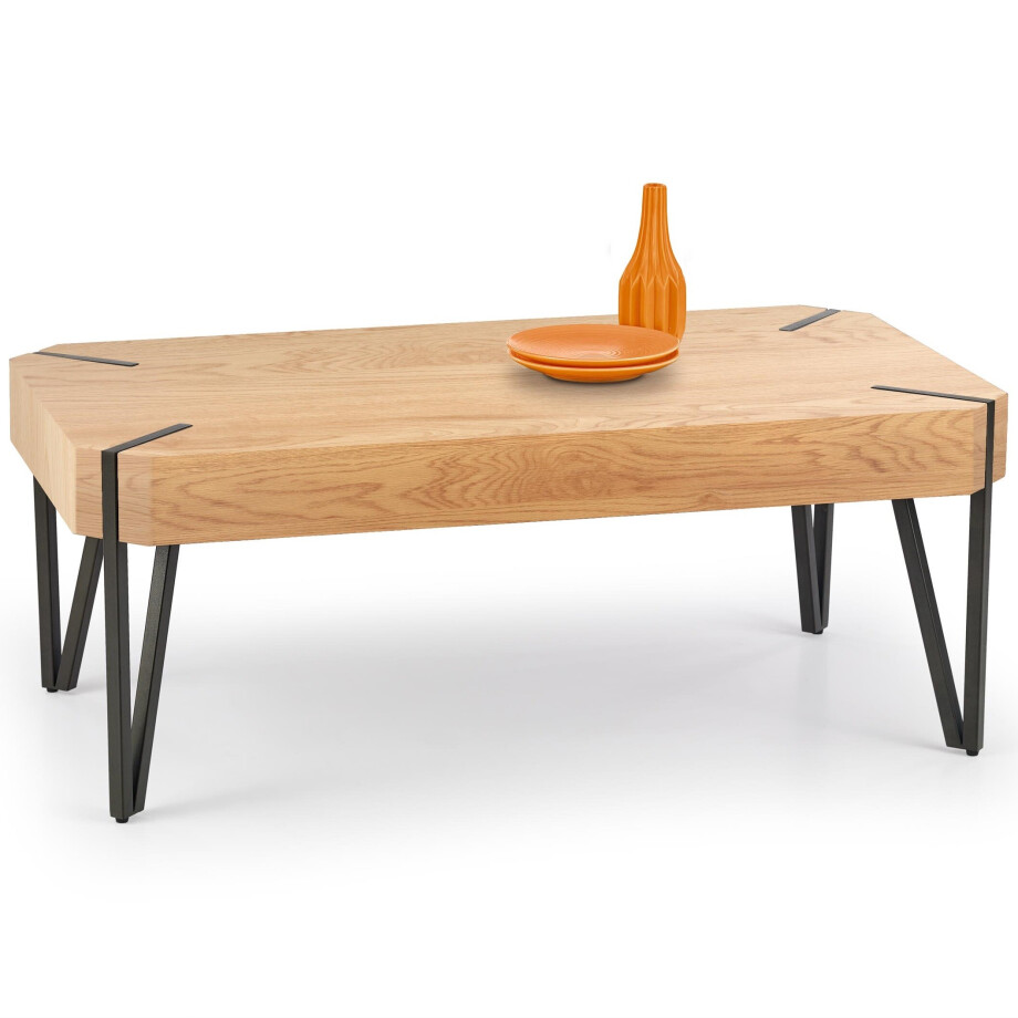 Salontafel Emily 110 cm breed in goud eiken Salontafel Emily 110 cm breed in goud eiken afbeelding 1