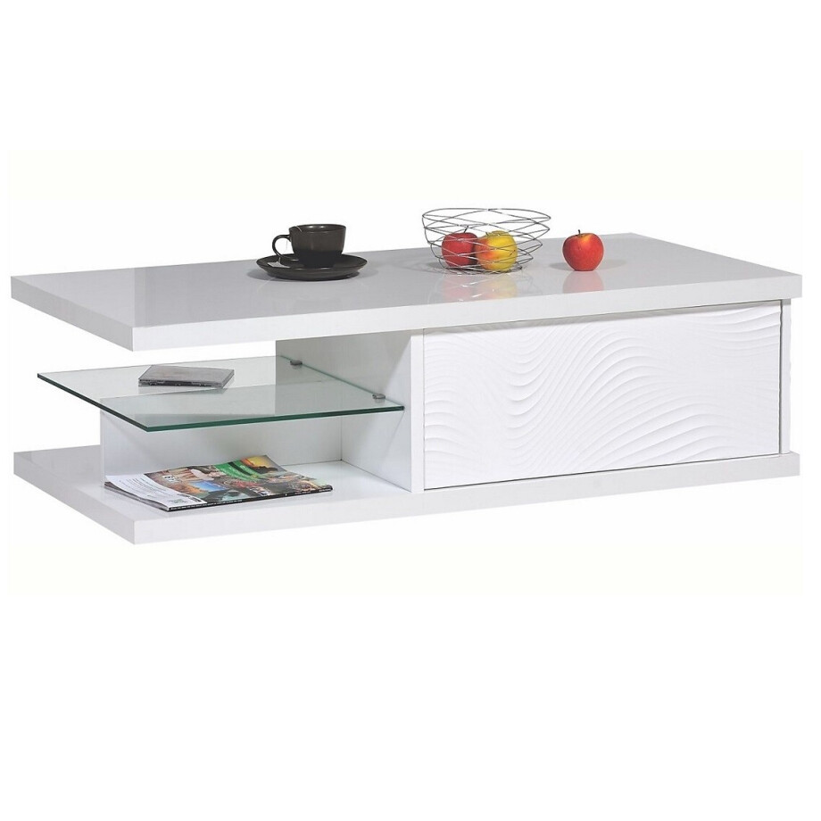 Salontafel Karma 120 cm breed - Hoogglans wit afbeelding 1