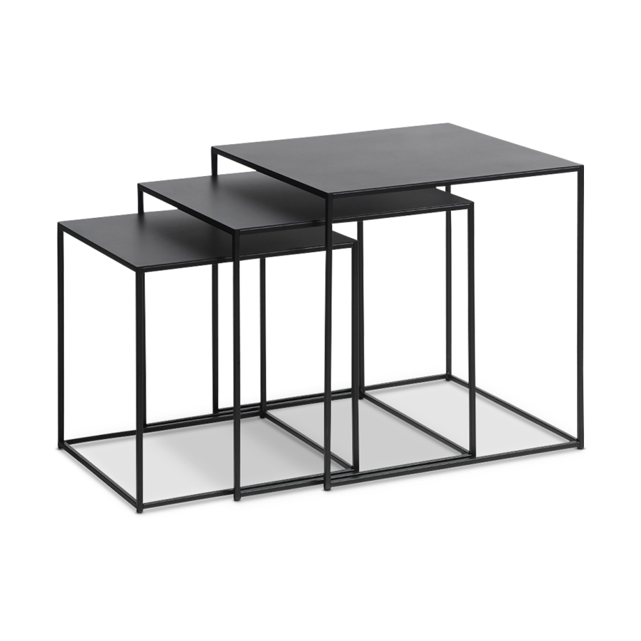 Sammie metalen bijzettafels zwart - set van 3 Sammie metalen bijzettafels zwart - set van 3 afbeelding 1