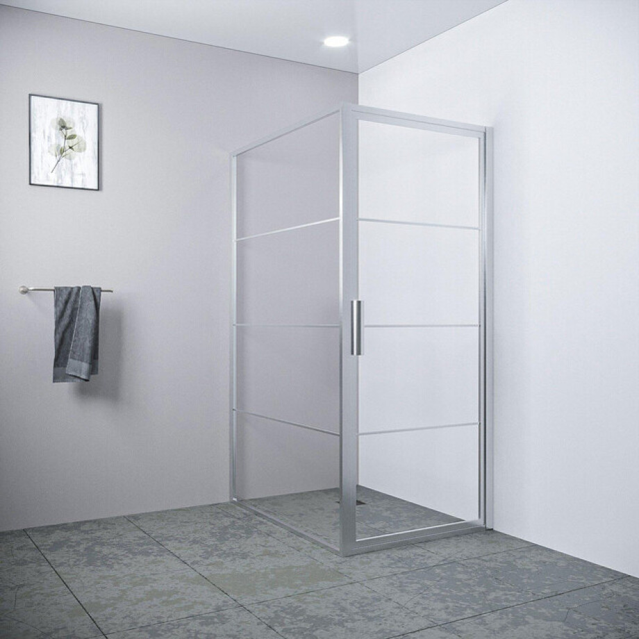 Saniclass Colorem douchecabine 90x120x200cm 8mm helder nano coating glas met frame geborsteld rvs R-MB-C90D-FFF / R-MB-2120-120-FFF afbeelding 1