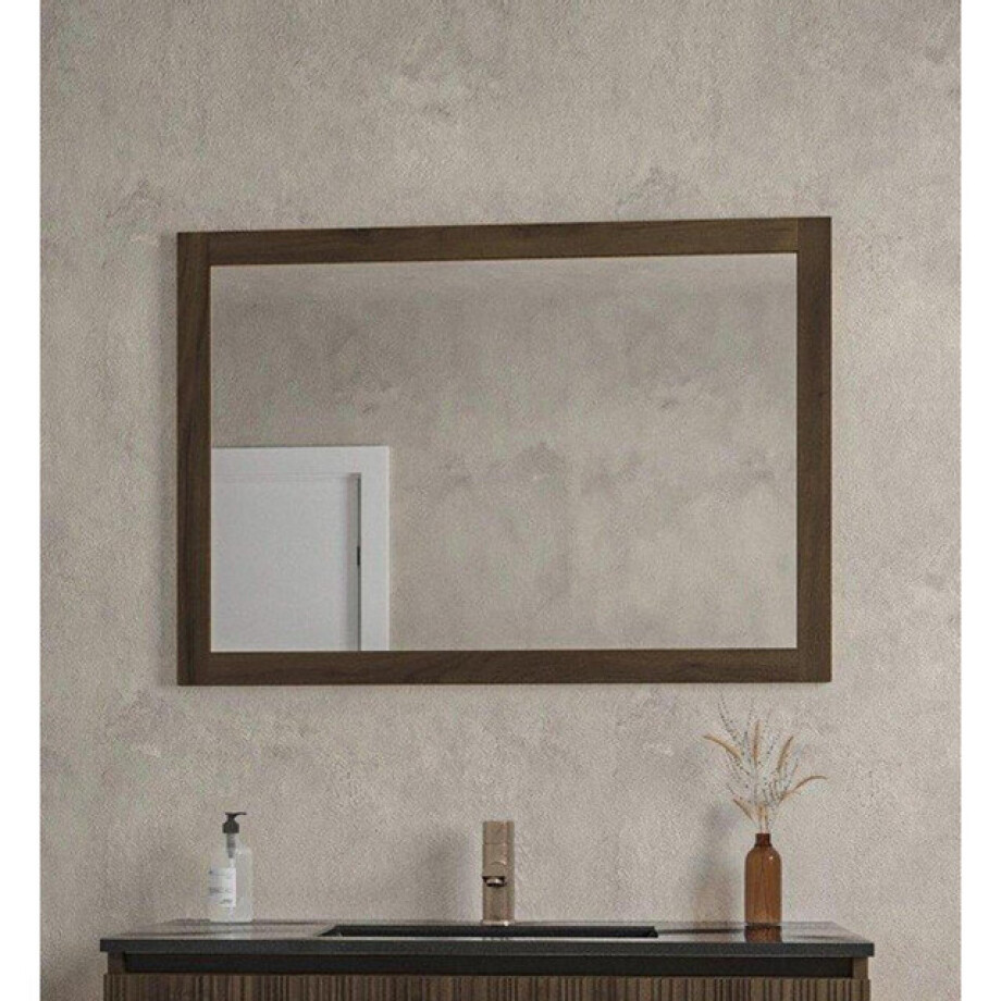 Saniclass Holz Base Spiegel - 100x70cm - donker eiken SW773971 afbeelding 1