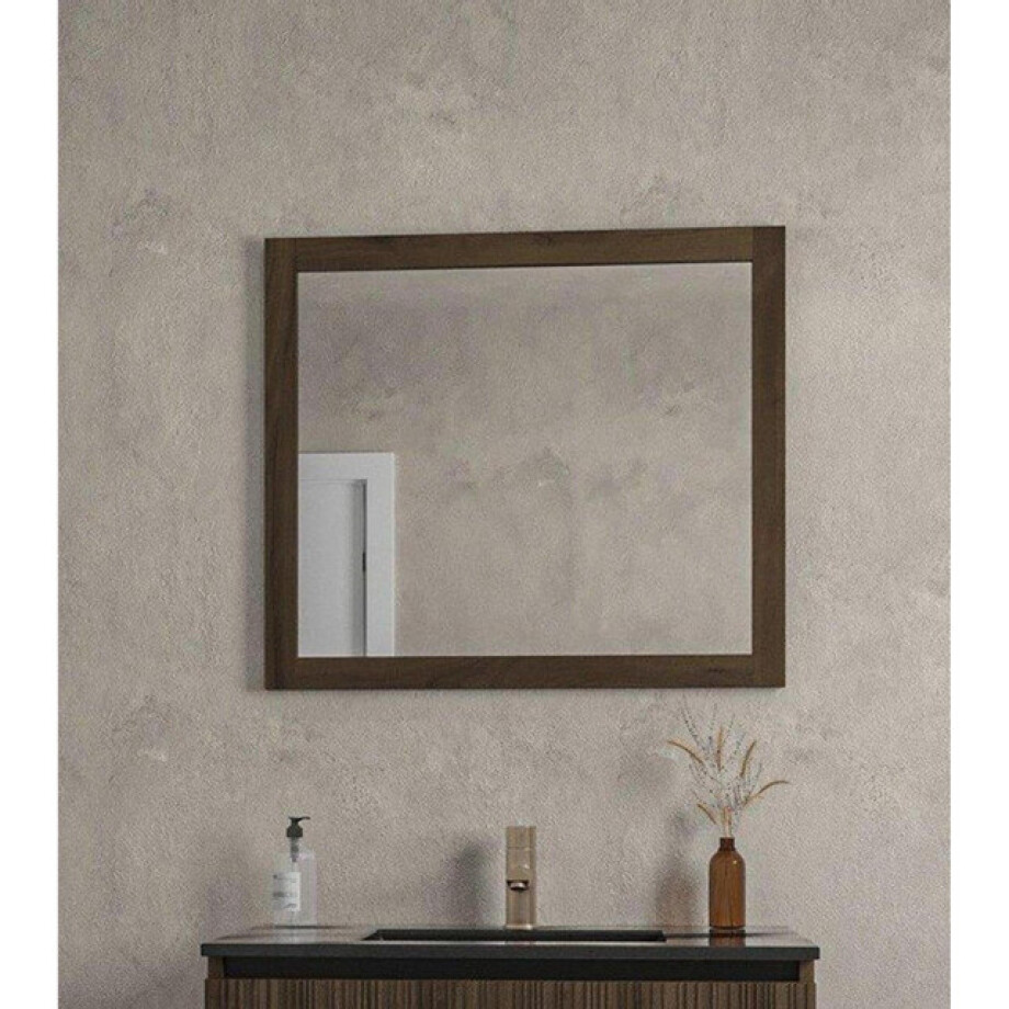 Saniclass Holz Base Spiegel - 80x70cm - donker eiken SW773968 afbeelding 1