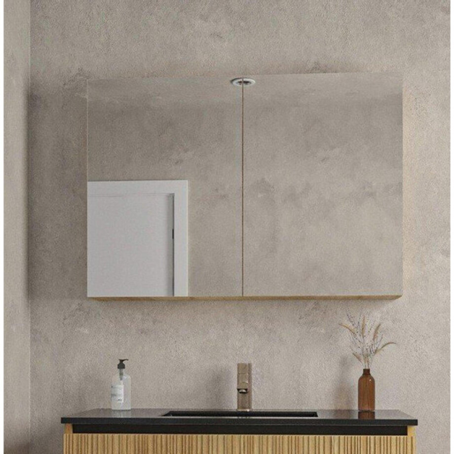Saniclass Holz Base Spiegelkast - 100x70cm - eiken SW773982 afbeelding 1