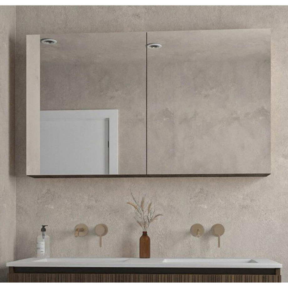 Saniclass Holz Base Spiegelkast - 120x70cm - donker eiken SW773986 afbeelding 1