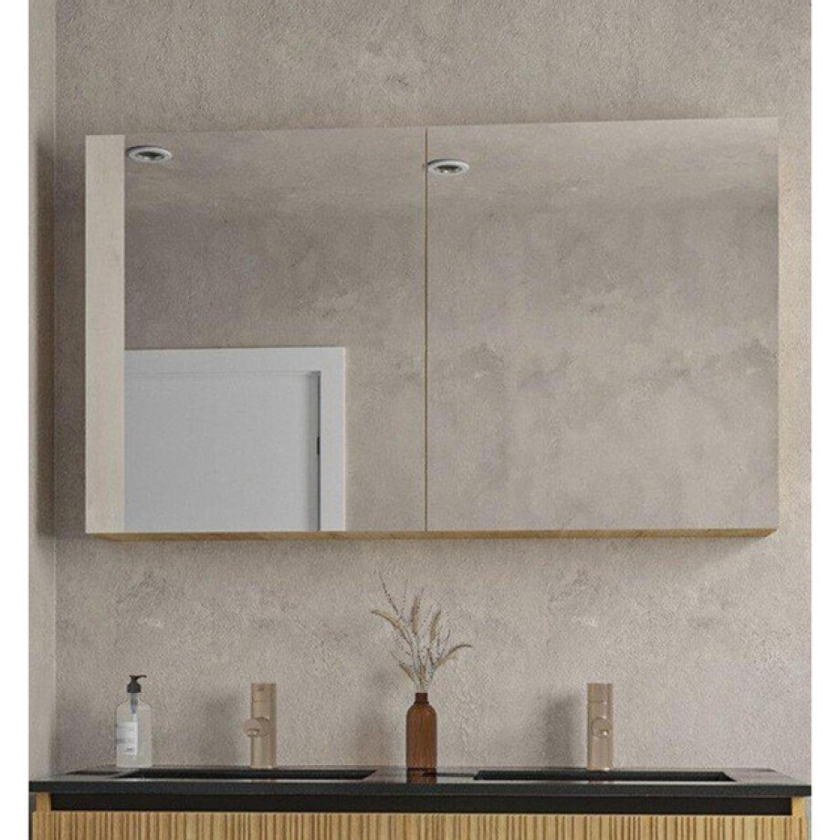 Saniclass Holz Base Spiegelkast - 120x70cm - eiken SW773985 afbeelding 1