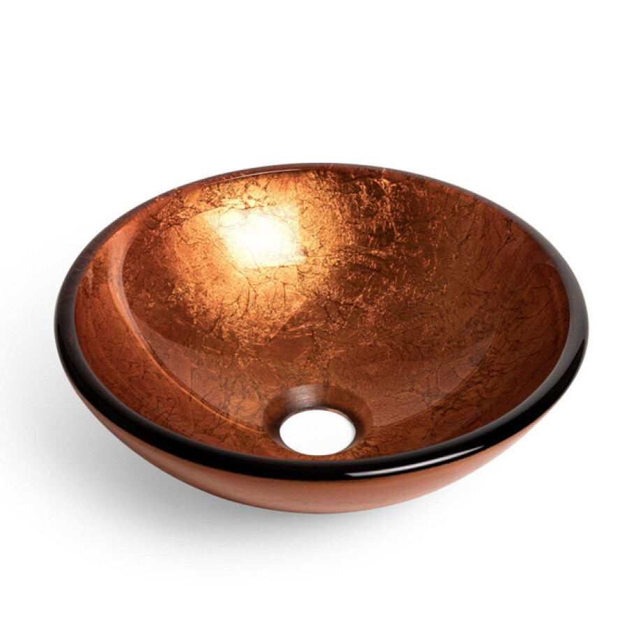 Saniclass Pesca Waskom - 30x10,5cm - rond - gehard glas - bruin rood GS-L01183 Saniclass Pesca Waskom - 30x10,5cm - rond - gehard glas - bruin rood GS-L01183 afbeelding 1