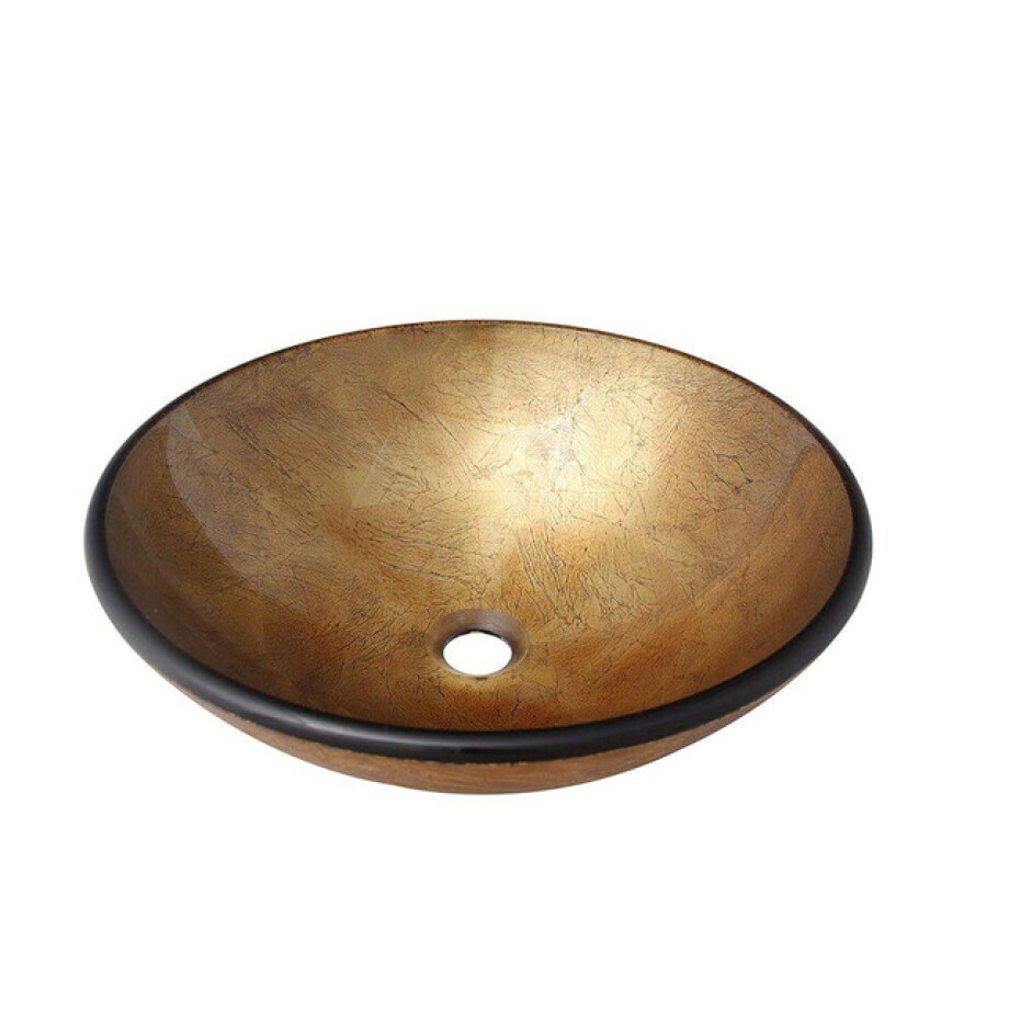 Saniclass Pesca Waskom - 42x14,5cm - rond - gehard glas - bruin rood GS-L0118 afbeelding 1