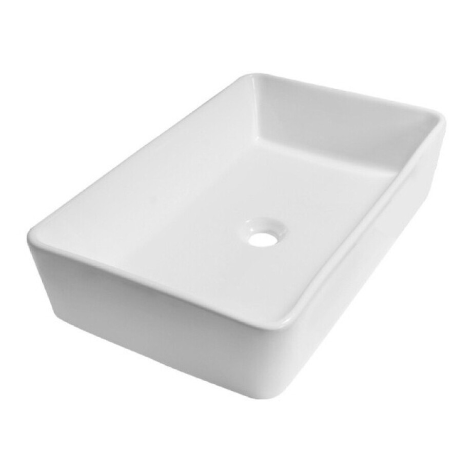 Saniclass San José Waskom opbouw - 60x37x13cm - zonder overloop - rechthoek - keramiek - glanzend wit WK-LG60RAHW afbeelding 1
