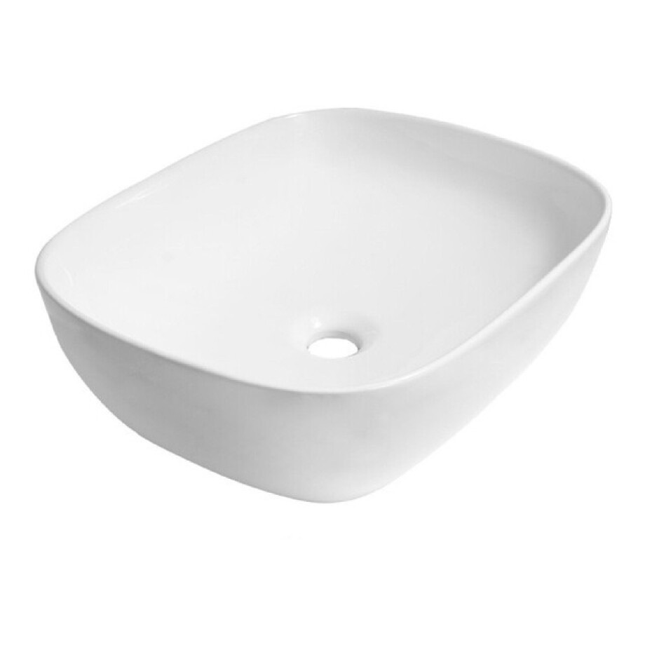 Saniclass San Vasto Waskom opbouw - 50x40x15cm - zonder overloop - rechthoek - keramiek - glanzend wit SW75839 afbeelding 1