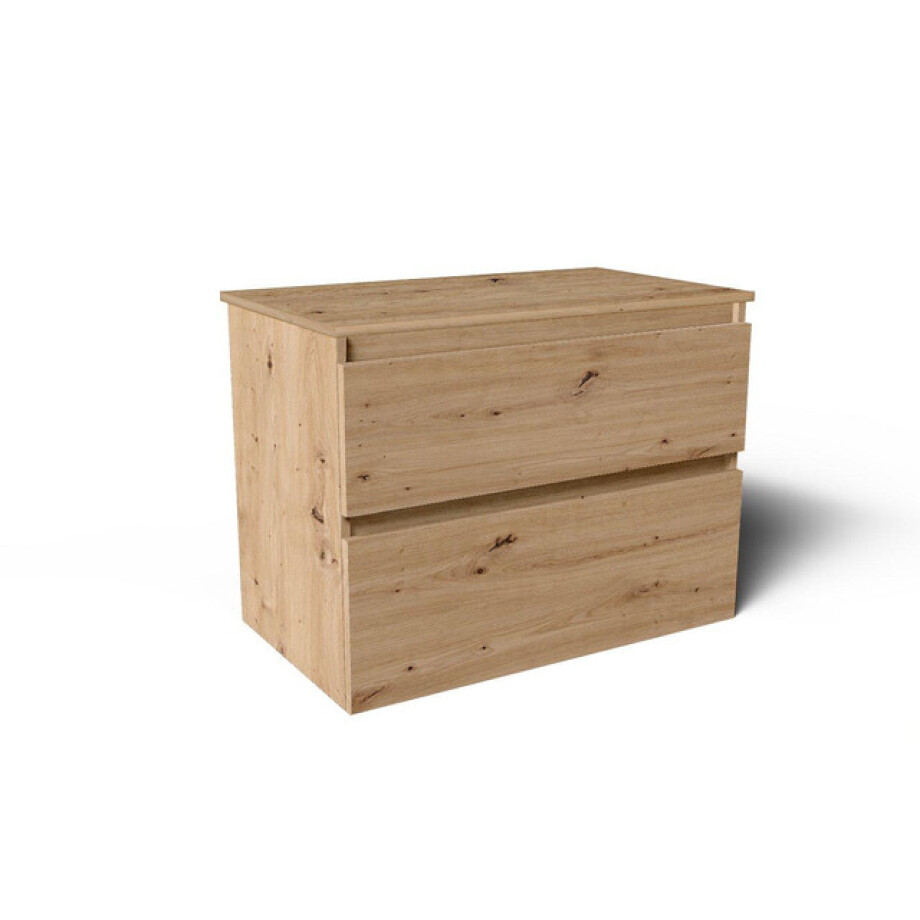 Saniclass Vita Badkamermeubelset - 80x60x46cm - 2 lades - greeploos - topblad - rustiek eiken SW1239492/SW1413849 Saniclass Vita Badkamermeubelset - 80x60x46cm - 2 lades - greeploos - topblad - rustiek eiken SW1239492/SW1413849 afbeelding 1