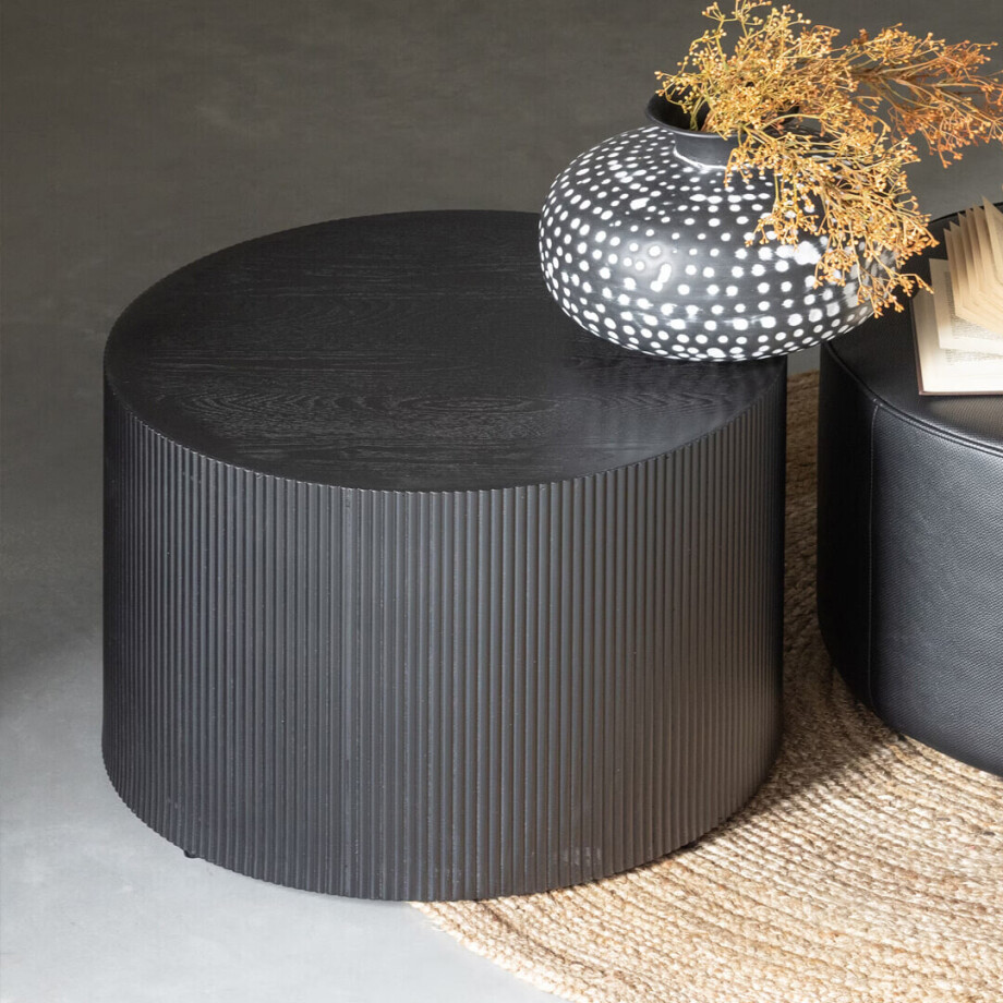 WOOOD Ronde Bijzettafel 'Sanne' ø60cm, kleur zwart WOOOD Ronde Bijzettafel 'Sanne' ø60cm, kleur zwart afbeelding 1