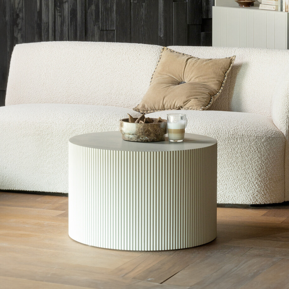 WOOOD Ronde Bijzettafel 'Sanne' 60cm, kleur Antique Beige afbeelding 