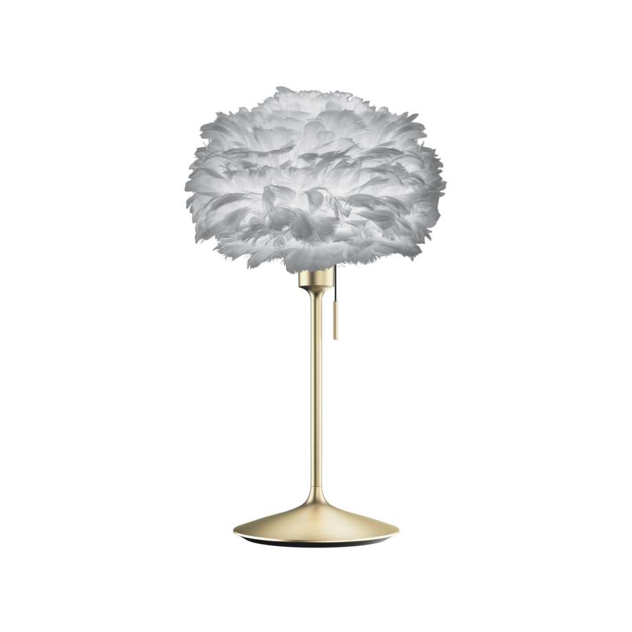 Sante tafellamp brushed brass met usb en Eos mini light grey lampenkap Sante tafellamp brushed brass met usb en Eos mini light grey lampenkap afbeelding 1